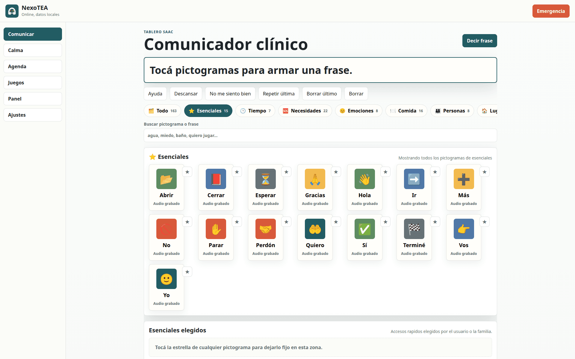 NexoTEA: Comunicador clínico