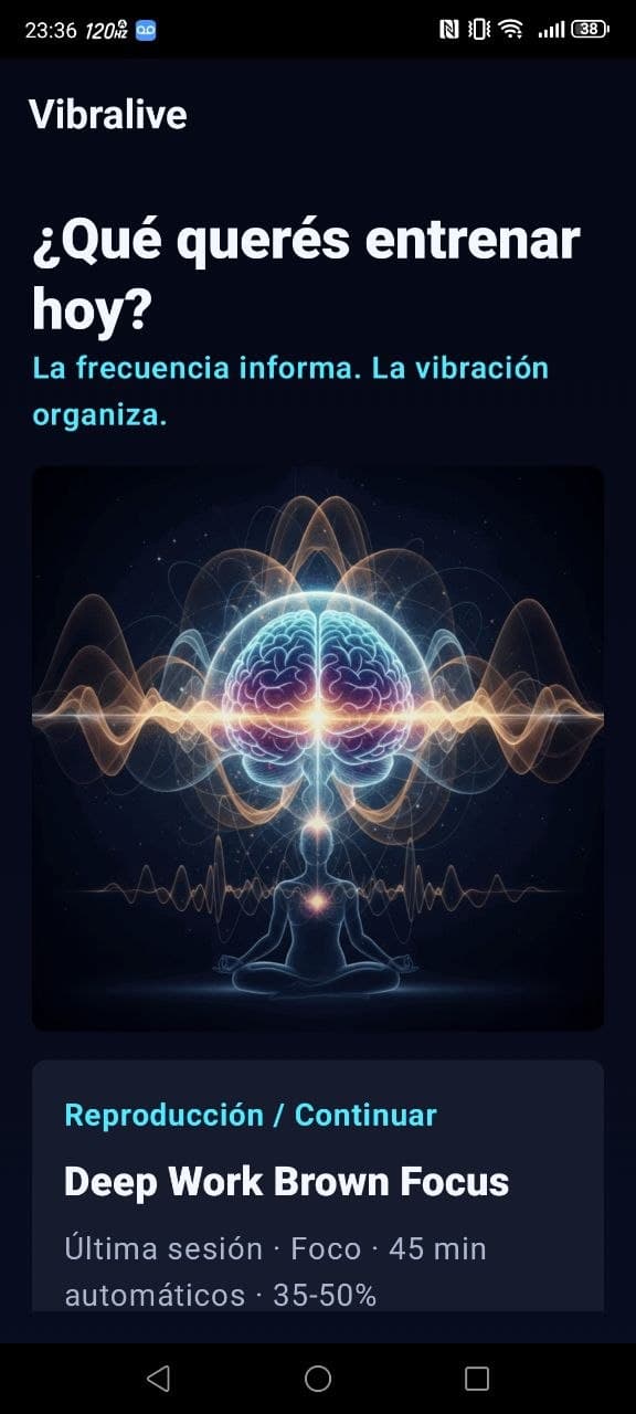 Vibralive: Inicio de Vibralive